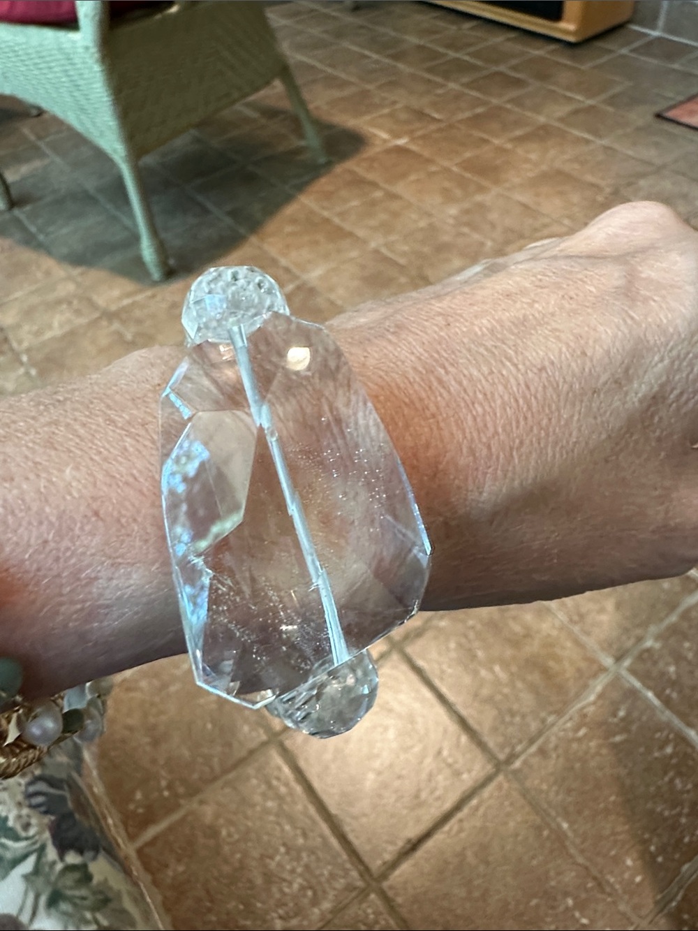 Clear Crystal Statement Bracelet - Transparent Fashion Bracelet